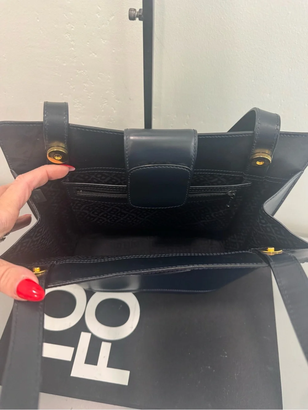 Bally Black Shoulder Bag with Gold B Logo